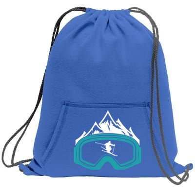 Skiing Winter Sports Gift Skier Ski Mountains Skiing Gift Sweatshirt Cinch Pack Bag