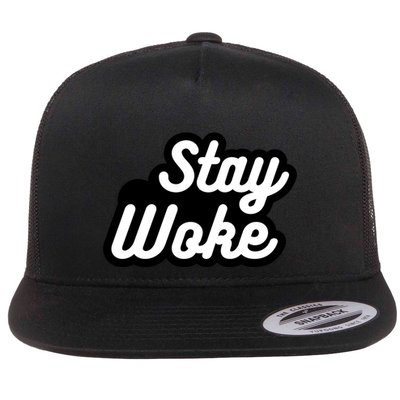 Stay Woke Flat Bill Trucker Hat
