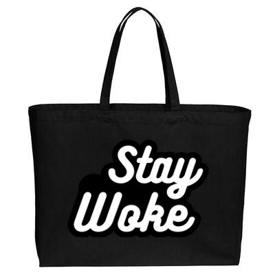 Stay Woke Cotton Canvas Jumbo Tote