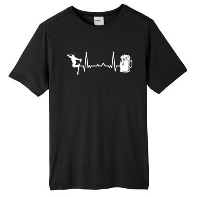 Skiing Winter Sports Heartbeat Ekg Skier Ski Skiing Meaningful Gift Tall Fusion ChromaSoft Performance T-Shirt