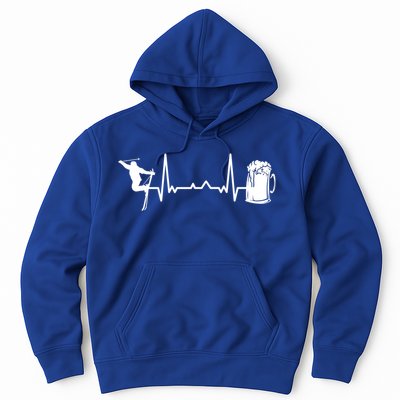 Skiing Winter Sports Heartbeat Ekg Skier Ski Skiing Meaningful Gift Hoodie