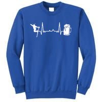 Skiing Winter Sports Heartbeat Ekg Skier Ski Skiing Meaningful Gift Sweatshirt