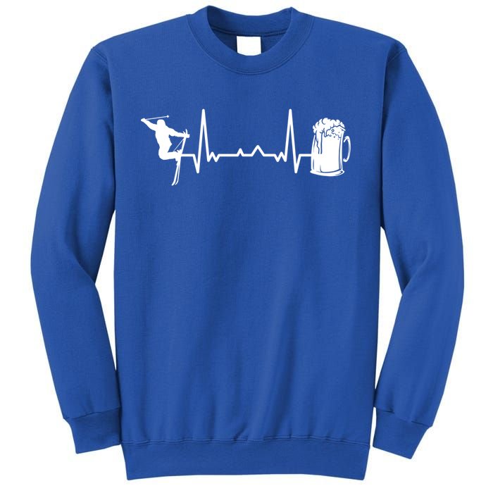 Skiing Winter Sports Heartbeat Ekg Skier Ski Skiing Meaningful Gift Sweatshirt