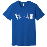 Skiing Winter Sports Heartbeat Ekg Skier Ski Skiing Meaningful Gift Premium T-Shirt