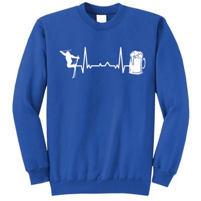 Skiing Winter Sports Heartbeat Ekg Skier Ski Skiing Meaningful Gift Tall Sweatshirt