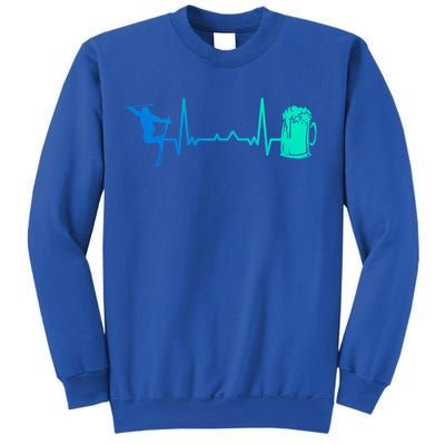 Skiing Winter Sports Heartbeat Ekg Skier Ski Skiing Gift Sweatshirt