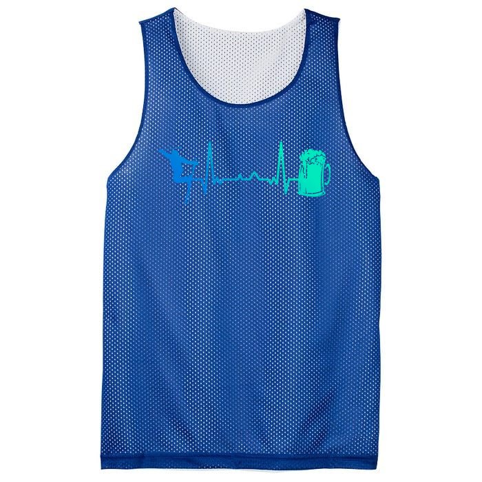 Skiing Winter Sports Heartbeat Ekg Skier Ski Skiing Gift Mesh Reversible Basketball Jersey Tank