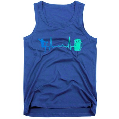 Skiing Winter Sports Heartbeat Ekg Skier Ski Skiing Gift Tank Top