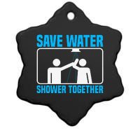 Save Water Shower Together Funny Jokes World Water Day Ceramic Star Ornament