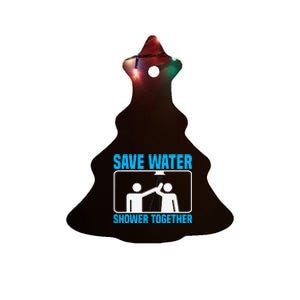 Save Water Shower Together Funny Jokes World Water Day Ceramic Tree Ornament