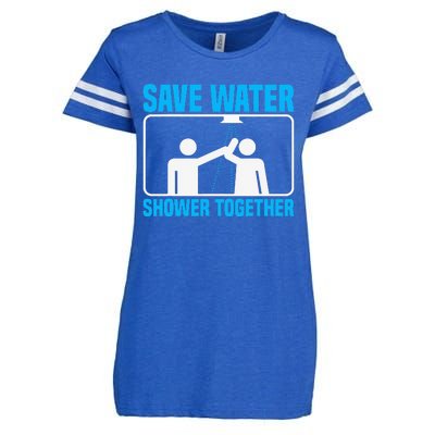 Save Water Shower Together Funny Jokes World Water Day Enza Ladies Jersey Football T-Shirt