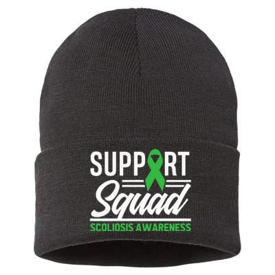 Scoliosis Warrior Support Squad Scoliosis Awareness Sustainable Knit Beanie