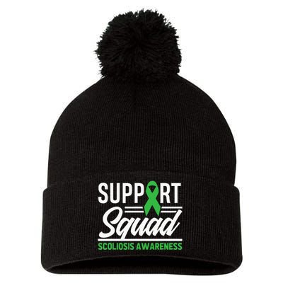 Scoliosis Warrior Support Squad Scoliosis Awareness Pom Pom 12in Knit Beanie