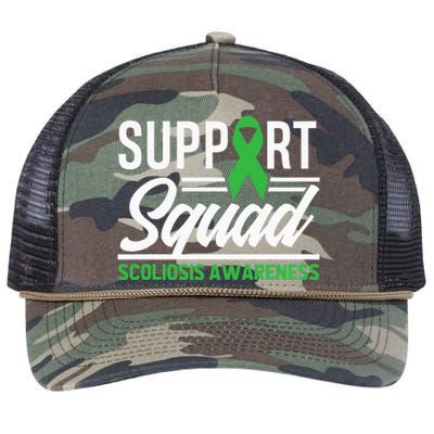 Scoliosis Warrior Support Squad Scoliosis Awareness Retro Rope Trucker Hat Cap