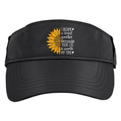 Social Worker Sunflower Caseworker Social Work Month Adult Drive Performance Visor
