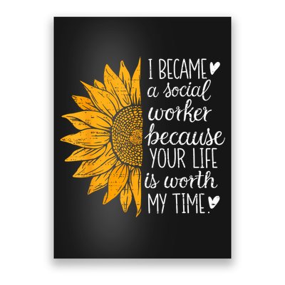 Social Worker Sunflower Caseworker Social Work Month Poster