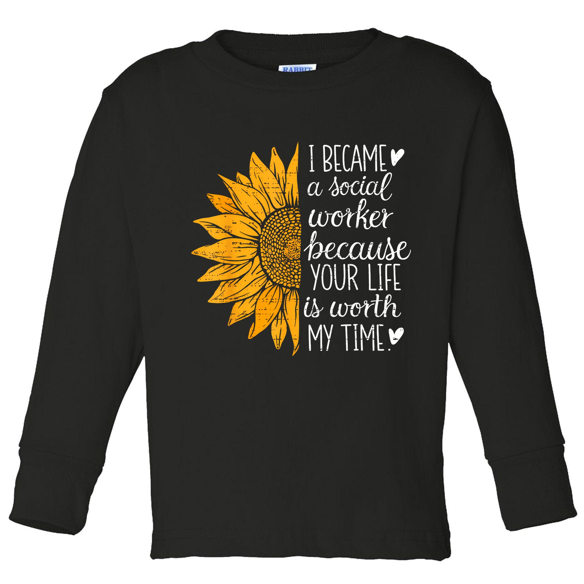 Social Worker Sunflower Caseworker Social Work Month Toddler Long Sleeve Shirt