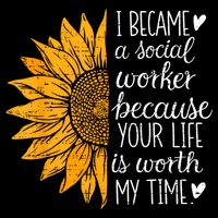 Social Worker Sunflower Caseworker Social Work Month Toddler T-Shirt