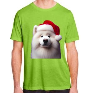 Samoyed With Santa Hat Christmas Xmas Dog Owner Mom Dad Gift Adult ChromaSoft Performance T-Shirt