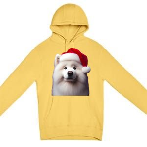 Samoyed With Santa Hat Christmas Xmas Dog Owner Mom Dad Gift Premium Pullover Hoodie