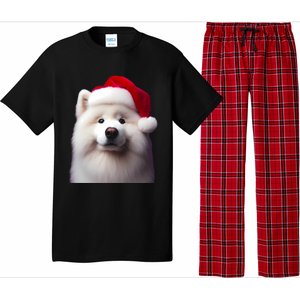 Samoyed With Santa Hat Christmas Xmas Dog Owner Mom Dad Gift Pajama Set