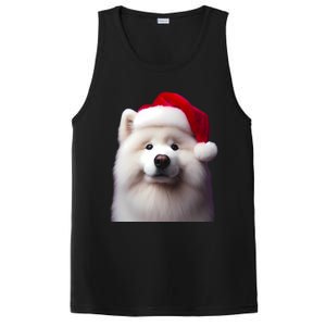 Samoyed With Santa Hat Christmas Xmas Dog Owner Mom Dad Gift PosiCharge Competitor Tank