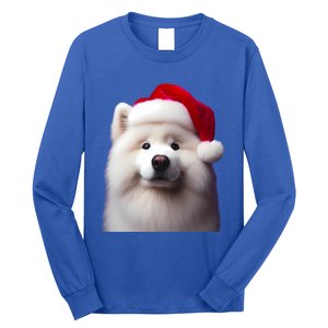 Samoyed With Santa Hat Christmas Xmas Dog Owner Mom Dad Gift Long Sleeve Shirt