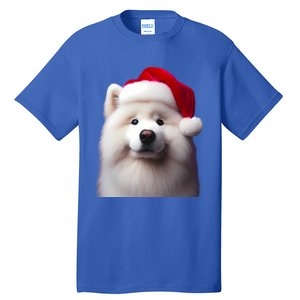 Samoyed With Santa Hat Christmas Xmas Dog Owner Mom Dad Gift Tall T-Shirt