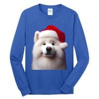 Samoyed With Santa Hat Christmas Xmas Dog Owner Mom Dad Gift Tall Long Sleeve T-Shirt