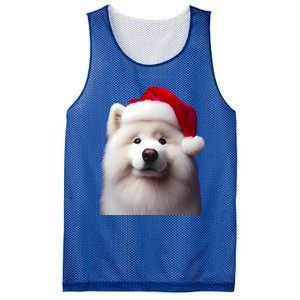 Samoyed With Santa Hat Christmas Xmas Dog Owner Mom Dad Gift Mesh Reversible Basketball Jersey Tank