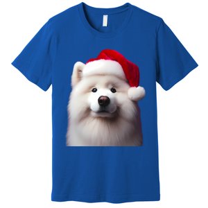 Samoyed With Santa Hat Christmas Xmas Dog Owner Mom Dad Gift Premium T-Shirt