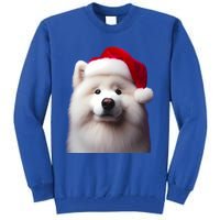 Samoyed With Santa Hat Christmas Xmas Dog Owner Mom Dad Gift Tall Sweatshirt