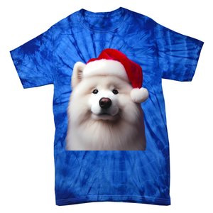 Samoyed With Santa Hat Christmas Xmas Dog Owner Mom Dad Gift Tie-Dye T-Shirt