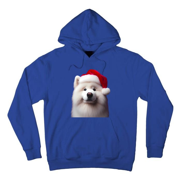 Samoyed With Santa Hat Christmas Xmas Dog Owner Mom Dad Gift Tall Hoodie