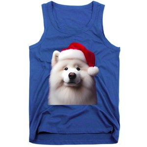 Samoyed With Santa Hat Christmas Xmas Dog Owner Mom Dad Gift Tank Top