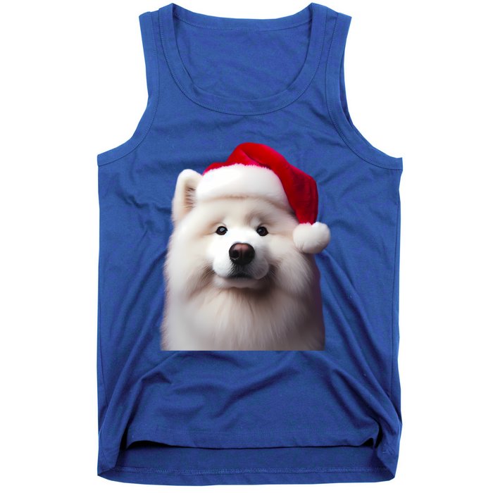 Samoyed With Santa Hat Christmas Xmas Dog Owner Mom Dad Gift Tank Top