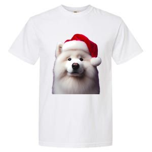 Samoyed With Santa Hat Christmas Xmas Dog Owner Mom Dad Gift Garment-Dyed Heavyweight T-Shirt