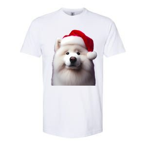 Samoyed With Santa Hat Christmas Xmas Dog Owner Mom Dad Gift Softstyle CVC T-Shirt