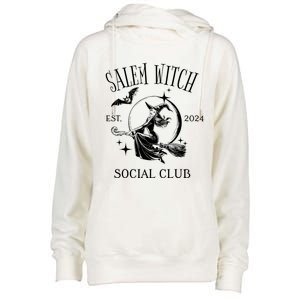 Salem Witch Social Club Est 2024 Witchy Halloween Witch Womens Funnel Neck Pullover Hood