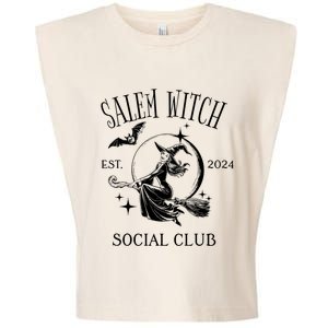 Salem Witch Social Club Est 2024 Witchy Halloween Witch Garment-Dyed Women's Muscle Tee