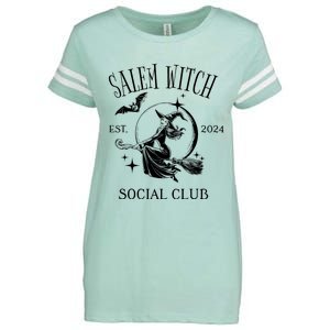 Salem Witch Social Club Est 2024 Witchy Halloween Witch Enza Ladies Jersey Football T-Shirt