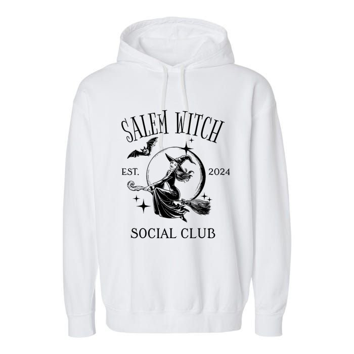 Salem Witch Social Club Est 2024 Witchy Halloween Witch Garment-Dyed Fleece Hoodie