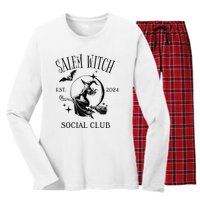 Salem Witch Social Club Est 2024 Witchy Halloween Witch Women's Long Sleeve Flannel Pajama Set 