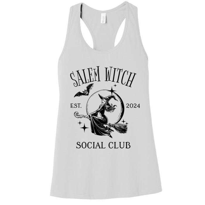 Salem Witch Social Club Est 2024 Witchy Halloween Witch Women's Racerback Tank