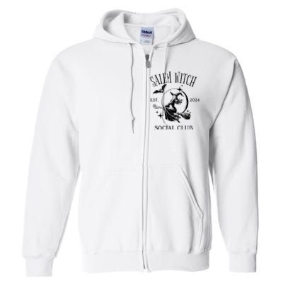 Salem Witch Social Club Est 2024 Witchy Halloween Witch Full Zip Hoodie