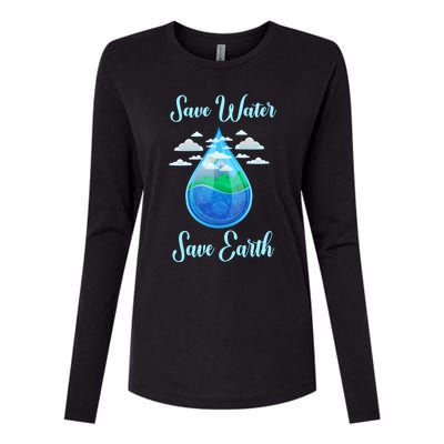 Save Water Save Life World Water Day Gift Womens Cotton Relaxed Long Sleeve T-Shirt