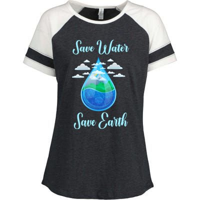 Save Water Save Life World Water Day Gift Enza Ladies Jersey Colorblock Tee