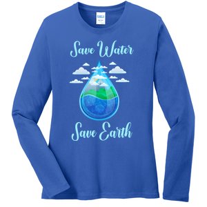 Save Water Save Life World Water Day Gift Ladies Long Sleeve Shirt