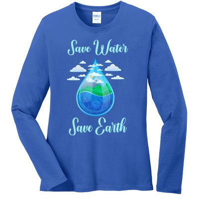 Save Water Save Life World Water Day Gift Ladies Long Sleeve Shirt