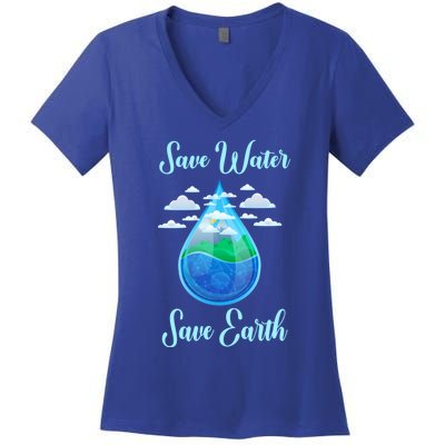 Save Water Save Life World Water Day Gift Women's V-Neck T-Shirt